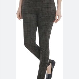 Dalia Plaid Skinny Pants - Black Gray Plaid